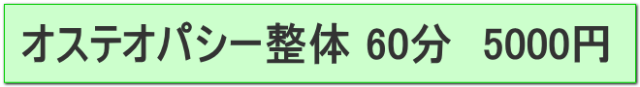 オステオパシー整体60分5000円